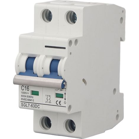 Disjoncteur miniature DC 2P 1000V 16A, coupe-arc rapide en PA66, protection PV, réponse rapide (1/5)