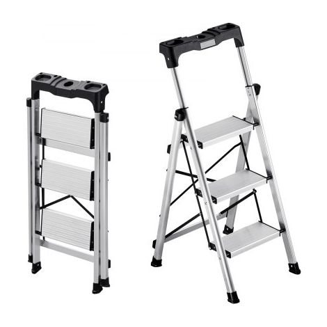 Escabeau Pliant 3 Marches Marchepied Pliable Charge 150 kg (1/5)