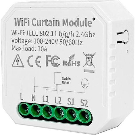 Module de rideau intelligent Tuya WIFI avec commande à distance via application (100-240 V CA) compatible avec Alexa et Google Home. (1/5)