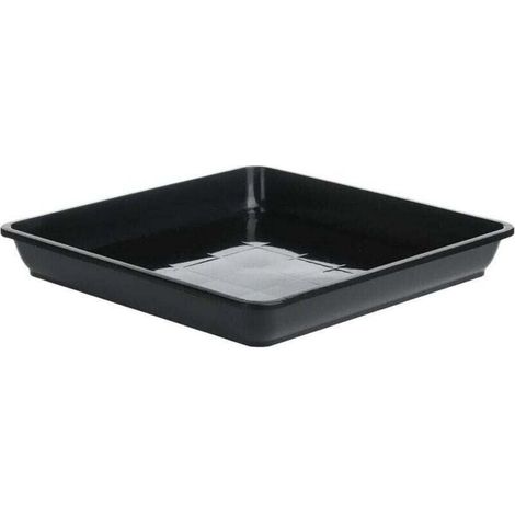 Bac à plantes en plastique noir 2525cm bac à égouttement carré bac à fleurs adapté à l'intérieur et à l'extérieur. 2 pièces