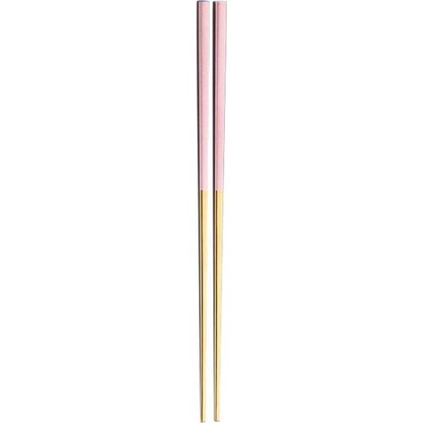 Chopsticks - Stainless Steel - 23.5 cm - Pink - Reusable - 1 Pair