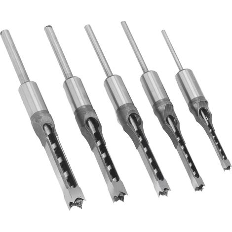 Set mit 5 HSS-Vierkant-Holzbohrern, Vierkant-Lampenbohrer, Größen 1/4 Zoll, 5/16 Zoll, 3/8 Zoll, 7/16 Zoll, 1/2 Zoll (1/5)
