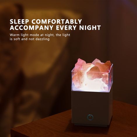 1 Lampe de sel, bloc carré, LED colorée, télécommande, purification air, décoration maison (1/5)