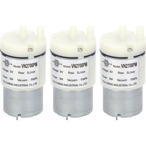 Micro diaphragm pump, 3 pieces, Mini vacuum water and air pump for aquarium, DC 6V (VN2708PM) (1/5)