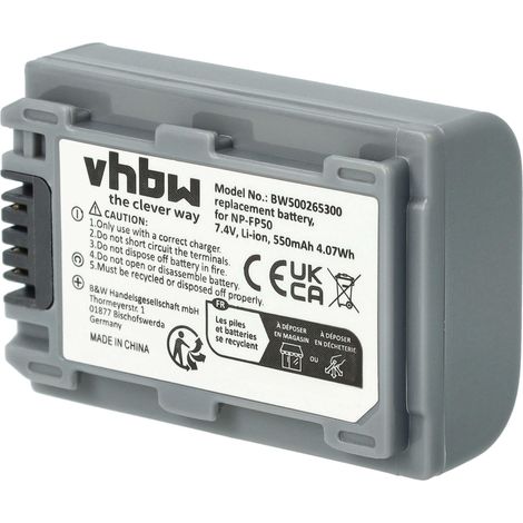 vhbw Akku kompatibel mit Sony DCR-DVD202, BC-TRP, DCR-DVD105E, AC-VQP10, DCR-DVD105, DCR-DVD202E Videokamera Camcorder (600 mAh, 7,2 V, Li-Ion) (1/5)
