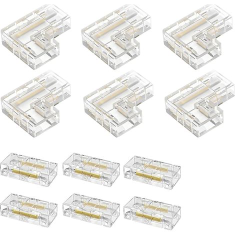 12 Pièces Connecteur de Bande LED 2 Broches, Connecteur Ruban LED COB 2 Pin 10mm Strip Connector Wire Rapide Connecteurs de Bande LEDs Sans Soudure Connecteurs Rapides pour 10MM 2 Pin LEDs Light (1/5)