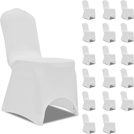 Housses élastiques de chaise Blanc 18 pcs (1/5)