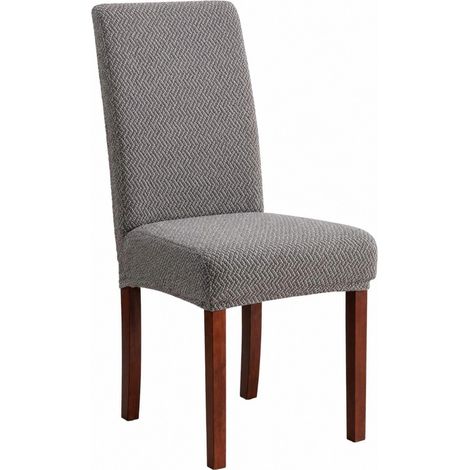 Housse de chaise imperméable à carreaux longs jacquard gris, résistante et universelle (1/5)