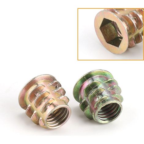 Écrous M8 en alliage de zinc avec filetage intérieur et extérieur, 20 pièces par paquet. (1/2)