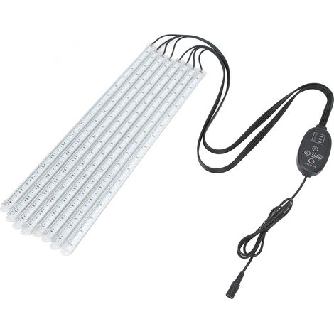 Lampe de croissance LED pour plantes d'intérieur, 8 bandes rigides, avec minuterie et variateur d'intensité, lumière rouge et bleue, 100-240 V, prise européenne. (1/5)