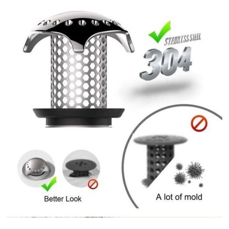 QORVA-Filtre à Baignoire Attrape Cheveux Filtre en Acier Drain Hair Catcher Inoxydable pour Baignoire Assortissent des Tailles de Drain de-Fei Yu