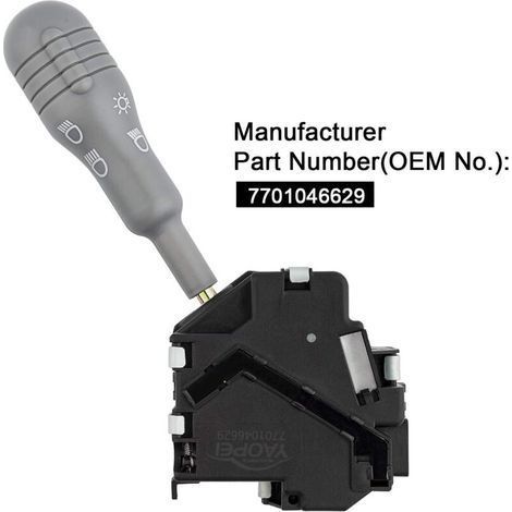 Lenkstockschalter für Twingo 1 (1996–2007): Beleuchtung, Scheinwerfer, Innenbeleuchtung, Blinker und Hupe. Teilenummer 7701046629, grau. (1/4)