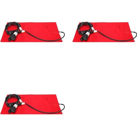 Lot de 3 coussins chauffants universels 25 W 12 V pour siège de moto/quad, imperméables et chauffants pour l'hiver. (1/5)