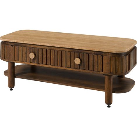 Couchtisch Mango 120x50x45 braun geölt KYOTO 117