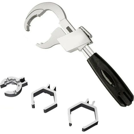 Clé à double extrémité réglable Évier multifonctionnel Clé de bain Plomberie Clé à pipe Salle de bain Cuisine Réparation Outil à main Mise à niveau No Box