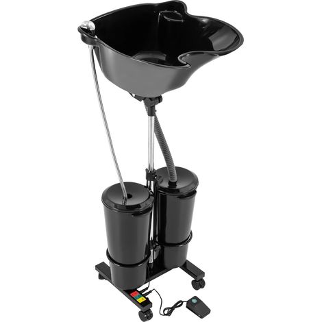 Bassin de lavage de cheveux mobile, design à double seau, hauteur réglable, pompe électrique incluse (1/2)