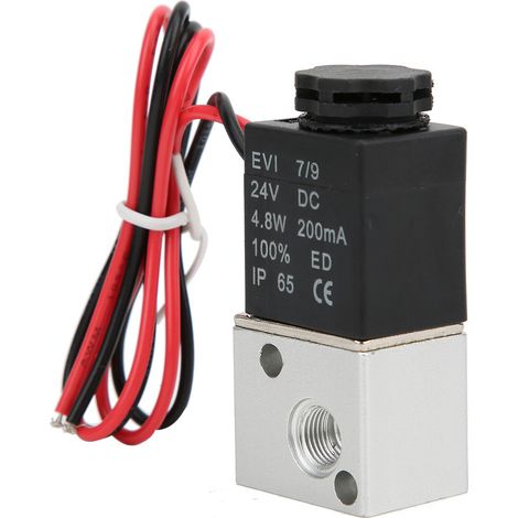Électrovanne à action directe 2/3 voies pour eau, air, huile, corps en alliage d'aluminium, raccord G1/8in, 24V DC, valve pneumatique compacte (1/5)