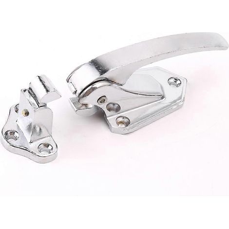 Poignée de porte en alliage de zinc avec verrou à ressort, adaptée aux fours et réfrigérateurs. (1/5)