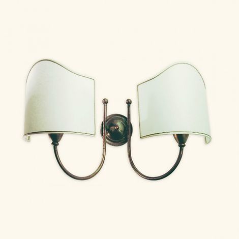 Applique classico lampadari bartalini alki a2 e27 led ottone tessuto lampada parete (1/4)