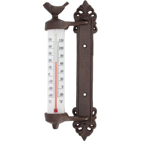 Esschert Design – Thermomètre mural en fonte – Mesure de -30 à +50°C – Résistant aux intempéries – Élégant et décoratif (1/4)