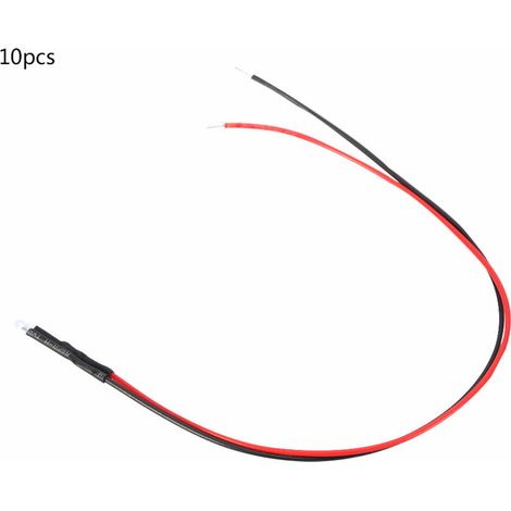 10 x 12V 3mm LEDs, 20cm mehrfarbiges LED-Kabel 0,06W (gelb)