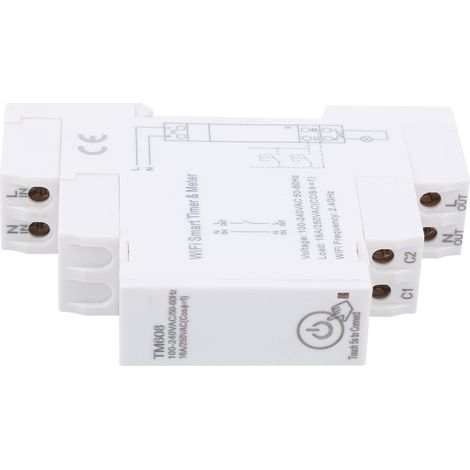Compteur d'énergie connecté TM608, minuteur intelligent WiFi 2,4 GHz, monophasé, 16 A, 100-240 V (1/5)