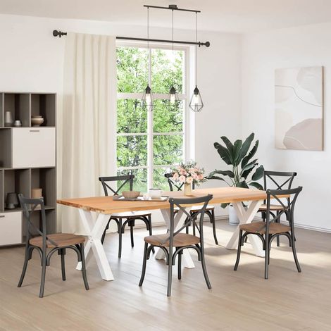 Maison Exclusive - Esstischbeine X-Form 3 Stk. Weiß 70x(72-73) cm