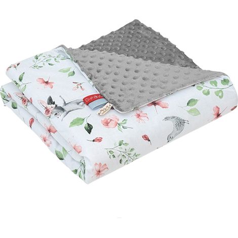 Coperta in minky 75x100 (cenere + piccoli ippopotami) (1/3)