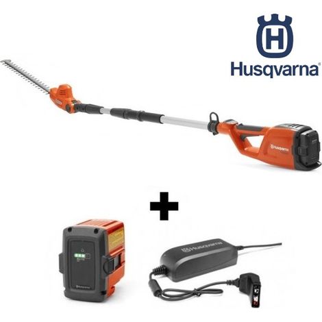 Husqvarna – Taille-haie télescopique sans fil 36V – Longueur de lame 50 cm – Unité de coupe réglable 7 angles – Batterie BLi10 et chargeur QC80 inclus