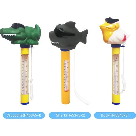 Thermomètre flottant pour piscine en forme d'animal de dessin animé, avec ficelle, pour piscines extérieures et intérieures, spas, jacuzzis et bassins à poissons. (1/5)