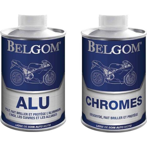 Lot promo belgom nettoyant alu et nettoyant chrome - 250 ml