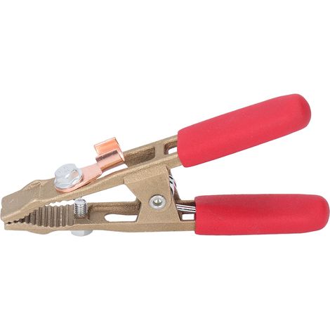 Erdungsklemme aus Messing für WIG-Schweißen, 260-A-Erdungsklemme, rote Ummantelung, Lichtbogenklemme (1/5)