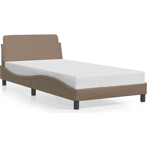 Lit Adulte Lit Simple Cadre de lit - cappuccino 100x200 cm similicuir fr27304 (1/5)