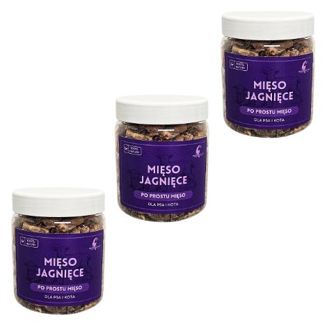3 sachets de viande d'agneau lyophilisée de 50 g pour chiens et chats  Vitamines B  Zinc pour l'immunité  Oméga 3 et 6  Friandise saine