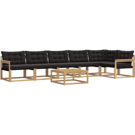 Outdoor-Sofagarnitur 7 Stk. Weiß und Schwarz vidaXL (1/5)