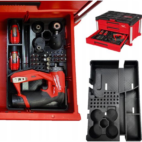 ORGANIZADOR DE CAJONES MILWAUKEE PACKOUT M12 FDDX PARA TALADRO/TORNILLADORES DE COMBUSTIBLE (1/5)