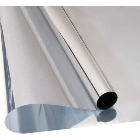 [JAMAIS UTILISÉ] 44.5x200cm,argent,Film Fenêtre Anti Regard Film Miroir Fenêtre sans Tain Protection de Solaire Anti UV Anti Chaleur Film Vitre Noir Occultant (1/4)