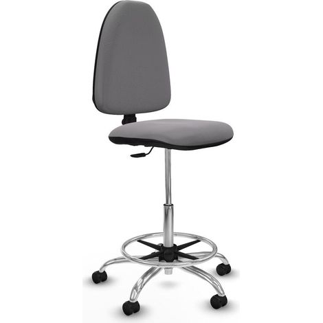 Piqueras y Crespo Taburete Aýna gris ergonómico de oficina