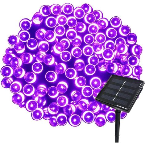 22M Guirlande Solaire 200 LED 8 Jeux de Lumière Guirlande Lumineuse Idéal pour la Décoration de Jardin Gazebo Patio Cour Clôture Extérieur (Violet)