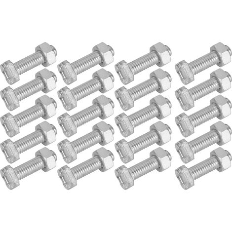 Ensemble de 20 boulons M6x22 de 22 mm et écrous M6 en aluminium - Accessoire d'outillage pour serre (1/5)