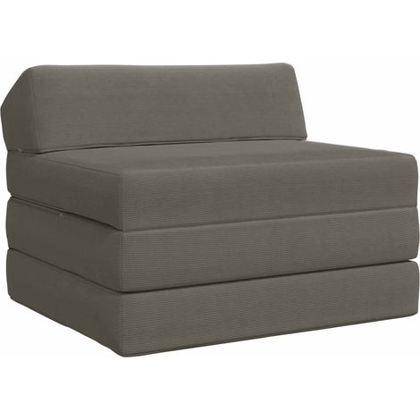 Sofá Cama Plegable Gris Claro 200 x 70 x 10 cm Tela de Pana (1/5)