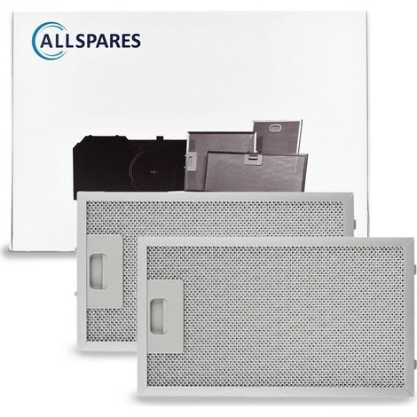 Filtro metálico AllSpares (2 uds.) para campanas extractoras compatibles con Klarstein 10032228 (185x319x8mm) (1/5)