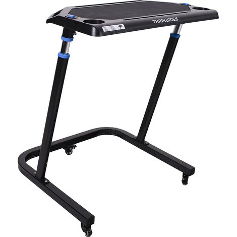Escritorio para ciclismo indoor, altura ajustable, superficie antideslizante, negro. (1/2)