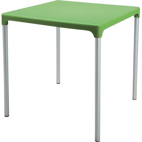 Tavolo quadrato verde mela 70x70 Con Gambe In Alluminio pila 10 pezzi (1/2)