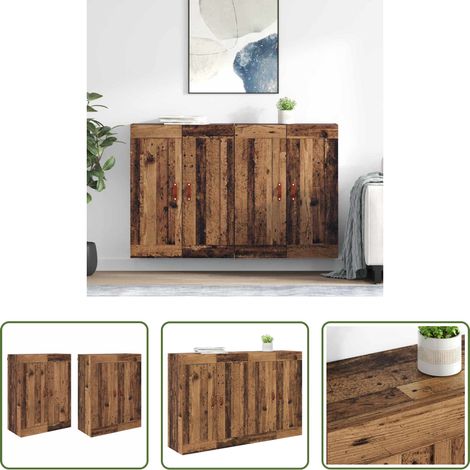 vidaXL Altholz -  Wandmontierter Schrank 2 pcs Altholz 69,5 x 34 x 90 cm