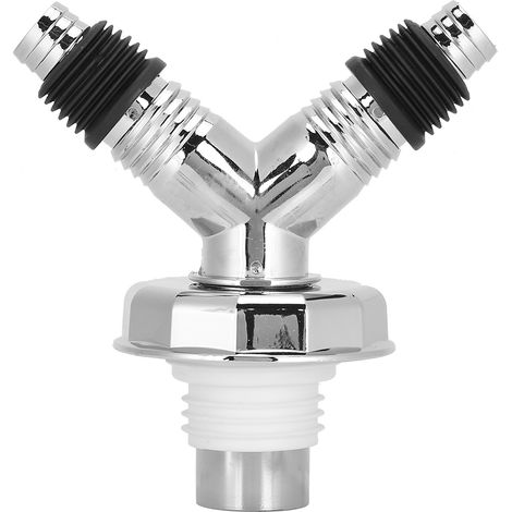 Raccord en Y double, adaptateur en T pour siphon de sol, outil d'étanchéité pour machine à laver avec couvercle décoratif (1/5)