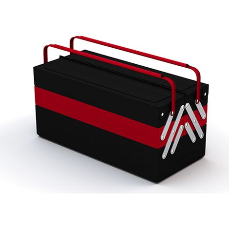 WERKZEUGKASTEN 5 FÄCHER 16L SCHWARZ UND ROT - SORI - DIM 430 x 200 x 200MM - 782231 - SORI - 782231