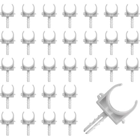 30 pièces Diamètre intérieur 20mm Clips de Tuyau en Plastique, Clips de Tuyau en PPR, Clips Fixes,Pour la plomberie et la tuyauterie, Vis non incluses (1/5)