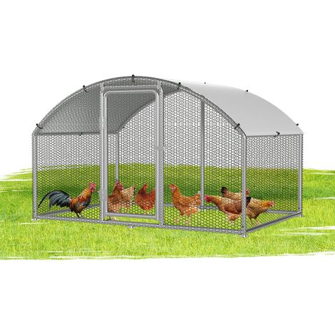 TolleTour Hühnerstall Hühnerhaus 3x2x2m Bogenaufsatz Kleintierstall Freilaufgehege Kleintiergehege Voliere Freigehege Hühnerkäfig Geflügelstall Verzinkter Stahl (1/5)