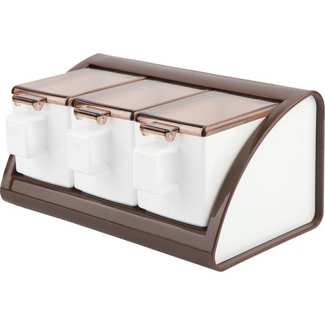 Boîte à épices avec support mural en plastique sans BPA, couvercle à pression pour rangement de cuisine, 1 pièce (1/5)